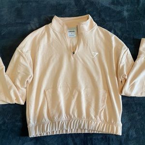 Gymshark light pink cropped training pullover